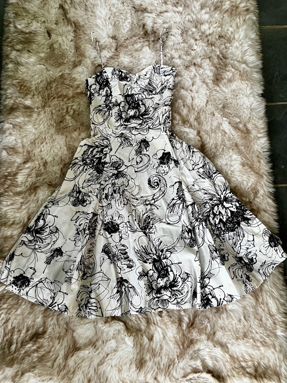 Zara Basics Black and White Summer Dress